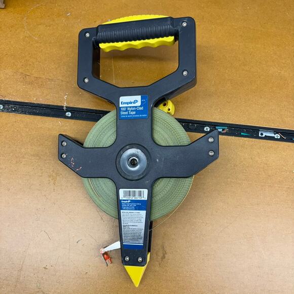 Empire 6710 100' Nylon-Clad Steel Tape Measure Open Reel Engineer Scale Used - Picture 6 of 6